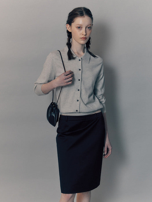 Nothing Written Selen cotton mid-skirt (Black)
