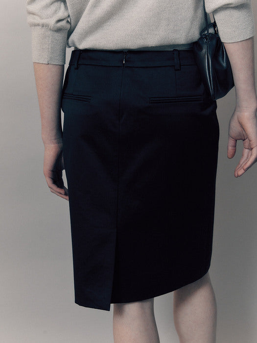 [nothing written] Selen cotton mid-skirt (Black)