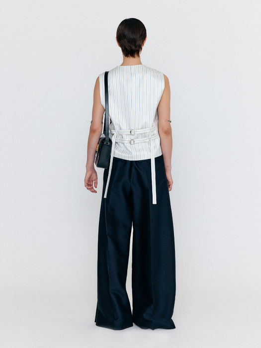 Eenk Wiva Double-Belted Vest - Navy Multi