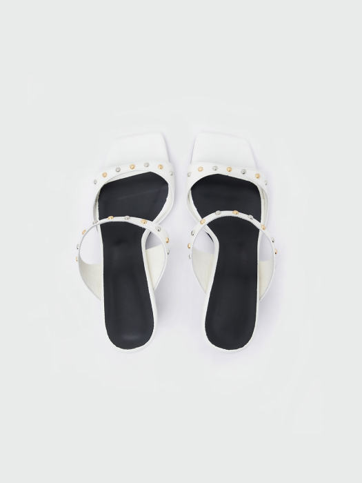 Eenk Weppa Squared-toe Leather Mules - Ivory