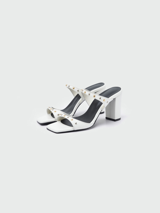 Eenk Weppa Squared-toe Leather Mules - Ivory