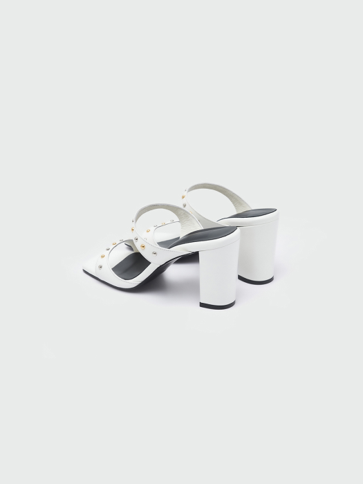 Eenk Weppa Squared-toe Leather Mules - Ivory