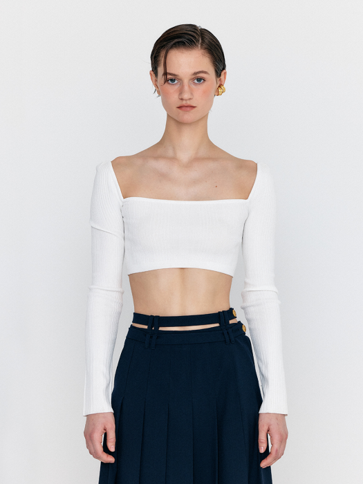 Eenk Wsquare Square Neck Knit - Ivory