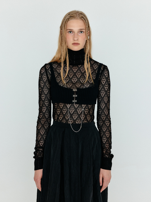 Eenk Wes Micro Knit Bra Top - Black