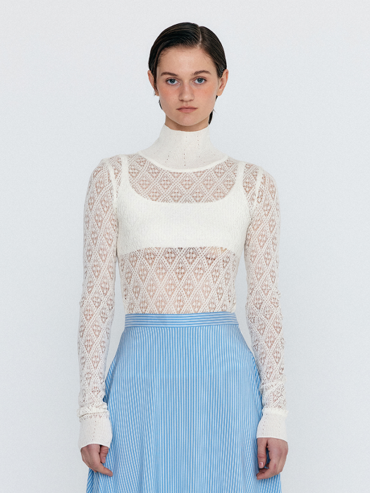 Eenk Wes Micro Knit Bra Top - Ivory