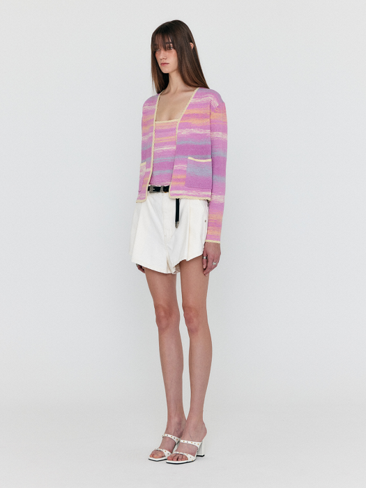 Eenk Wioletta Pocket Front Knit Cardigan - Light Pink