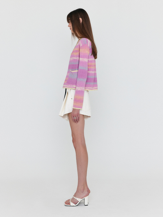 Eenk Wioletta Pocket Front Knit Cardigan - Light Pink