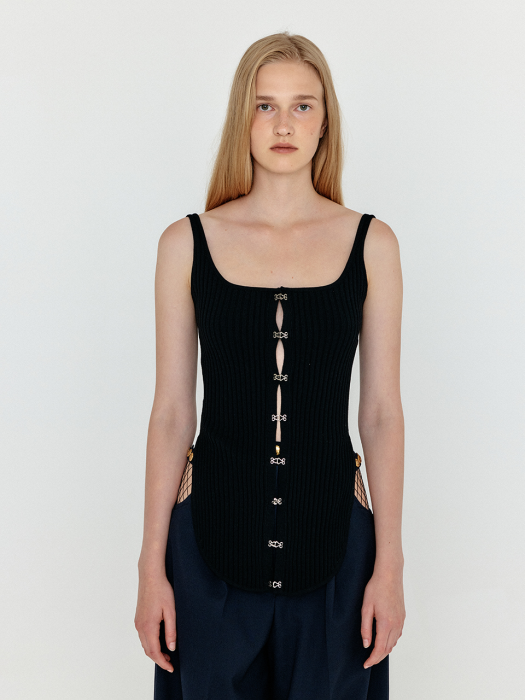 Eenk Wesle Bustier Knit Top - Black