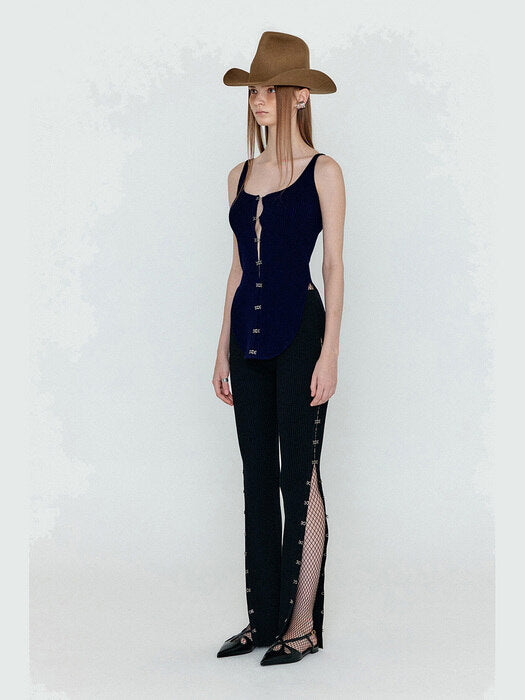 Eenk Wesle Bustier Knit Top - Navy