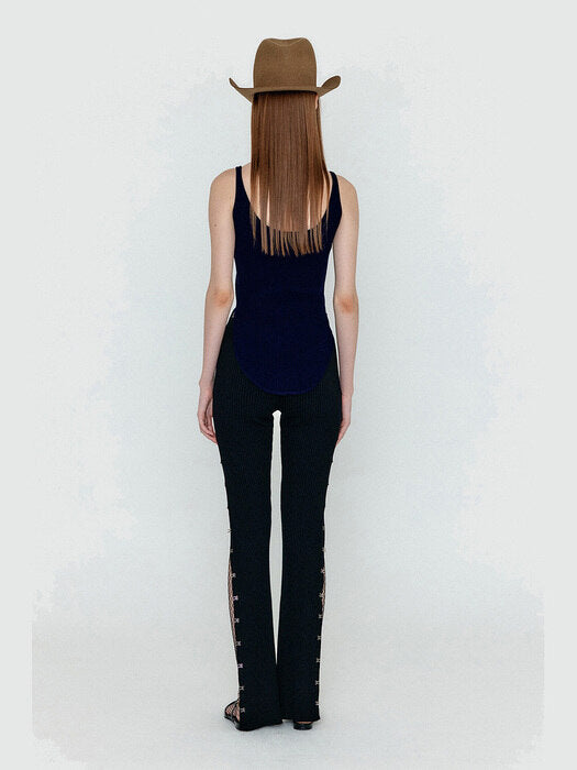 Eenk Wesle Bustier Knit Top - Navy