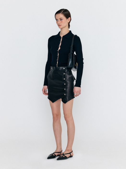 Eenk Wesley Ribbed Long Sleeve Knit - Black