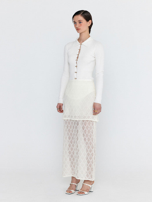 Eenk Wesley Ribbed Long Sleeve Knit - Ivory