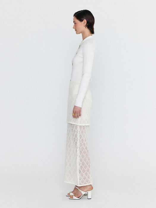 Eenk Wesley Ribbed Long Sleeve Knit - Ivory