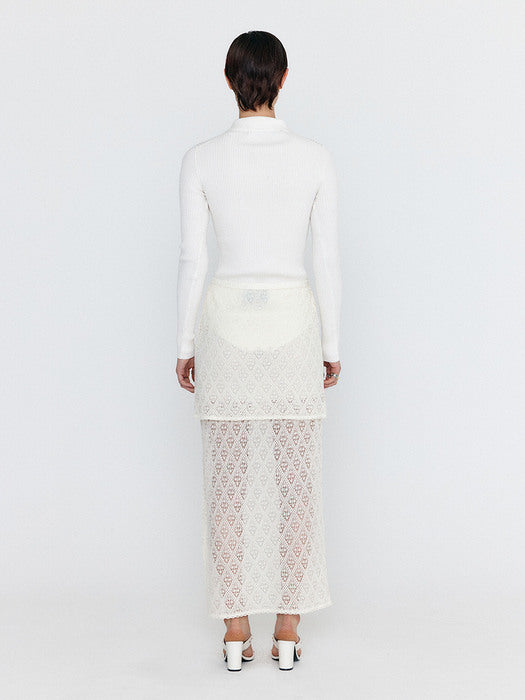 Eenk Wesley Ribbed Long Sleeve Knit - Ivory