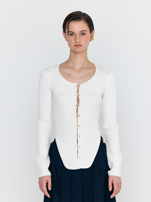 Eenk Westey U-Neck Cardigan - Ivory