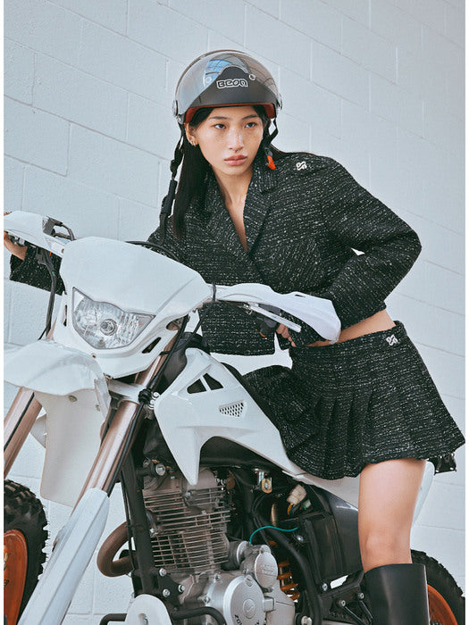NELLE TWEED SKIRT(BLACK)