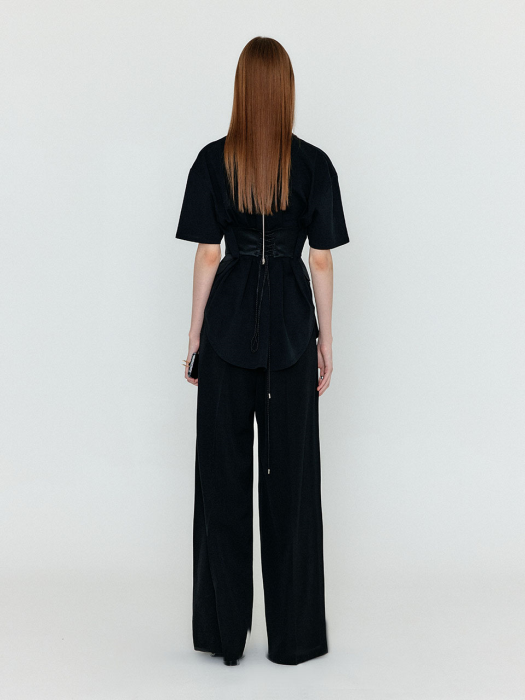 [EENK] Wili Two-Tuck Wide Pants - Black