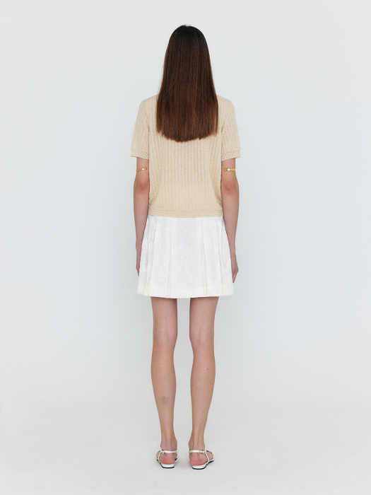Eenk Wendel Double-Belted Pleated Mini Skirt - Ivory