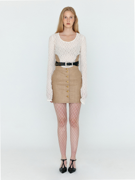 Eenk Webrina Corset High-Rise Mini Skirt - Camel