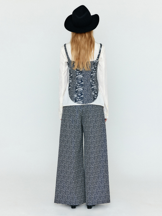 Eenk Weko Bustier Top - Navy/Ivory Multi