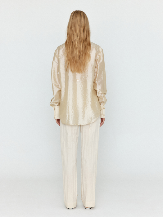 Eenk Winna Bib-front Silk Shirt - Light Beige