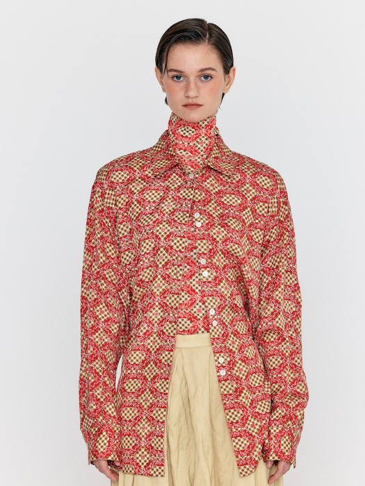 Eenk Wirina Basic Shirt - Red Multi