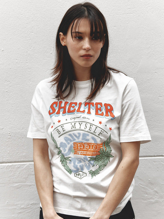 Raive Shelter Graphic T-shirt in White