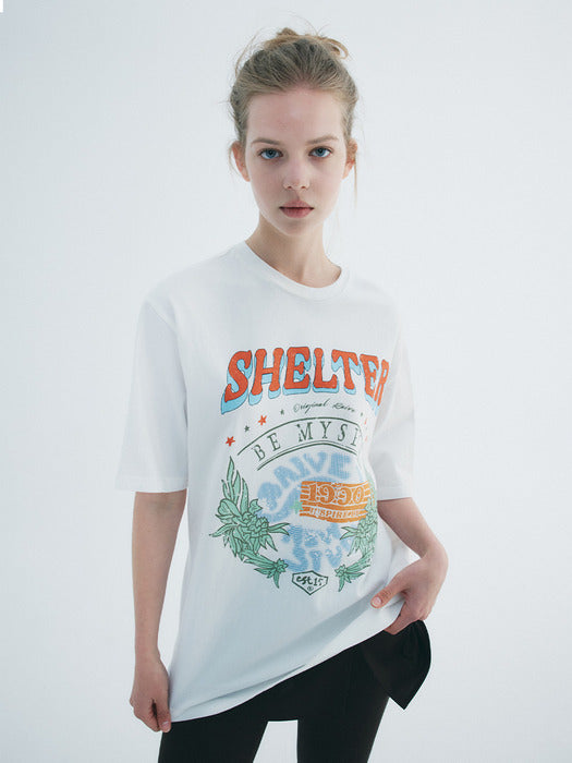 Raive Shelter Graphic T-shirt in White