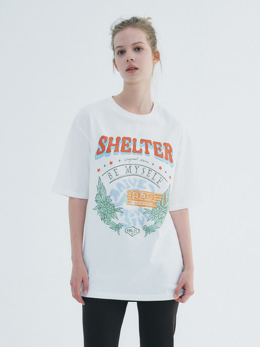 Raive Shelter Graphic T-shirt in White