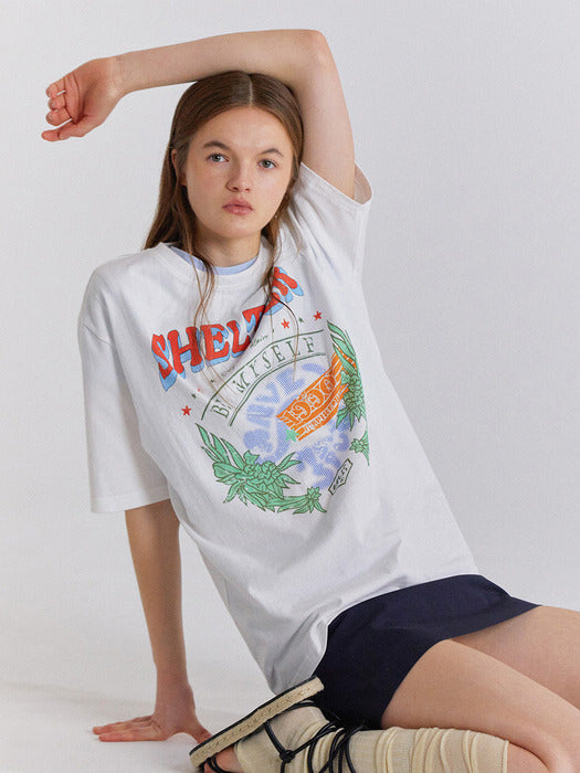 Raive Shelter Graphic T-shirt in White