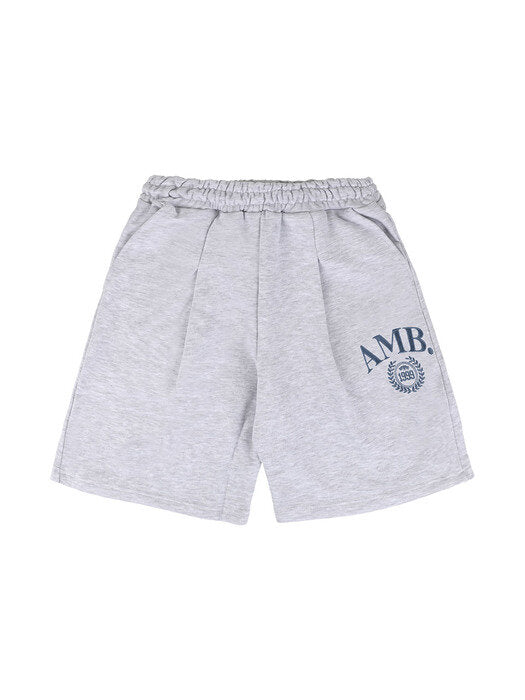 [ambler] BIG AMB Training Banding Sweat Short Pants ASP601 (White-melange)