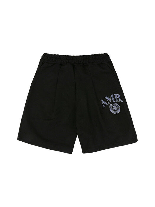 [ambler] BIG AMB Training Banding Sweat Short Pants ASP601 (Black)