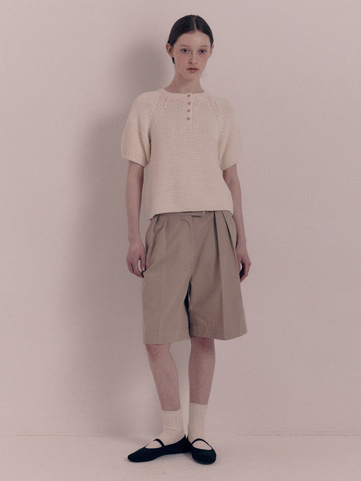 Nothing Written Heritage bermuda pants (Camel)