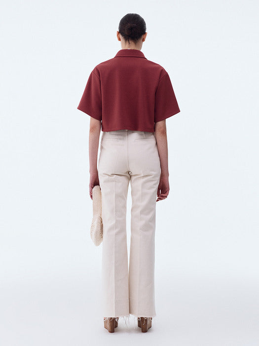 [recto] ASYMMETRIC POLO TOP (VINTAGE BROWN)