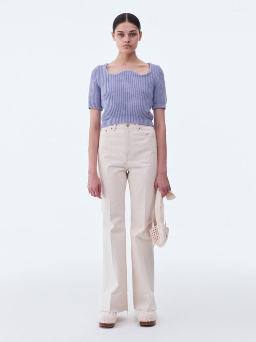 [recto] SIGNATURE SCOOP NECK CHUNKY KNIT (LILAC)