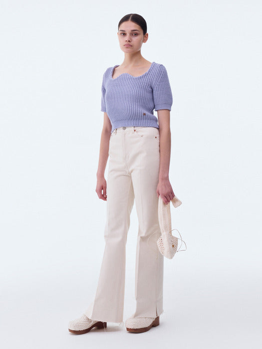 [recto] SIGNATURE SCOOP NECK CHUNKY KNIT (LILAC)