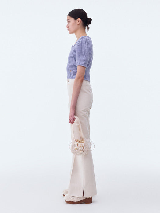 [recto] SIGNATURE SCOOP NECK CHUNKY KNIT (LILAC)