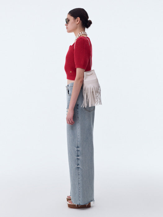 [recto] SIGNATURE SCOOP NECK CHUNKY KNIT (RED)