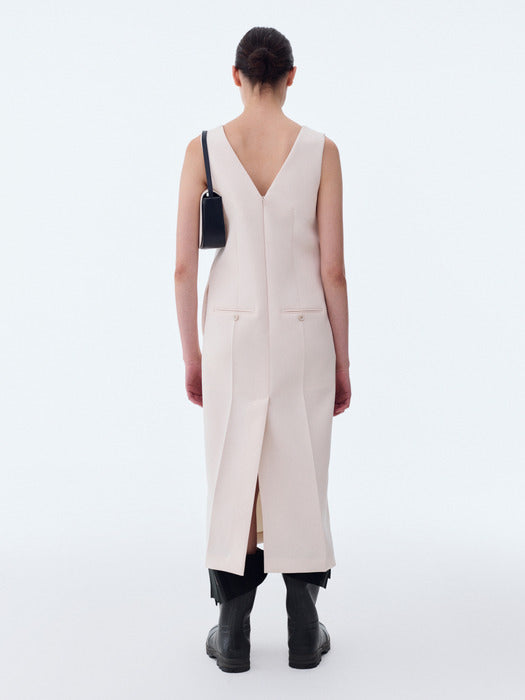 [recto] DEEP V-NECK OVER DRESS (IVORY)