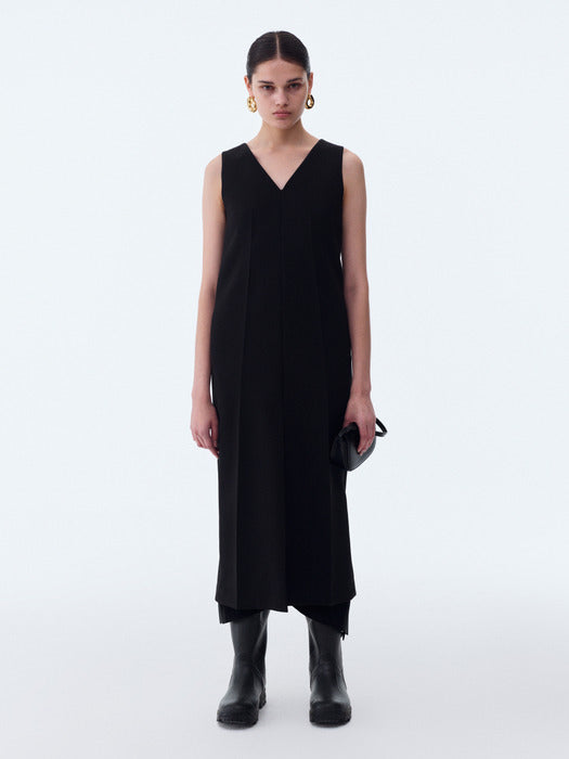 [recto] DEEP V-NECK OVER DRESS (BLACK)