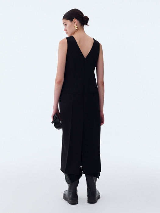 [recto] DEEP V-NECK OVER DRESS (BLACK)