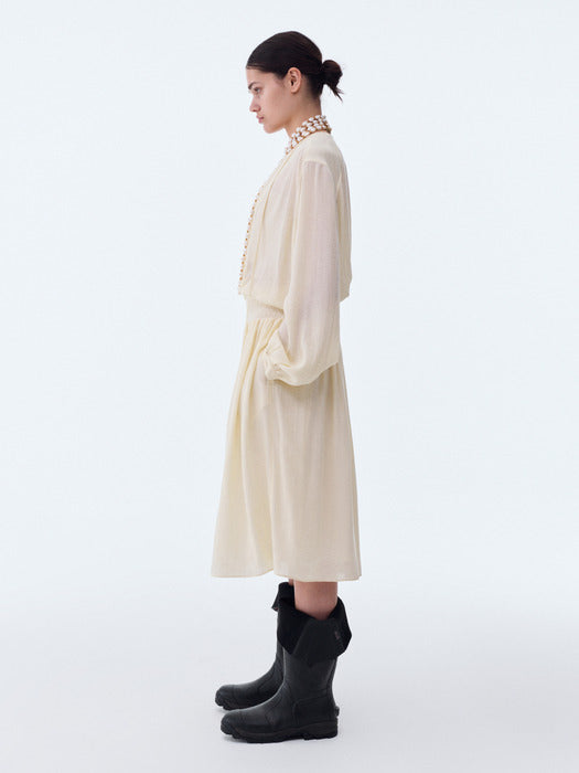 [recto] BOHEMIAN CORSICA OVER DRESS (LEMON YELLOW)