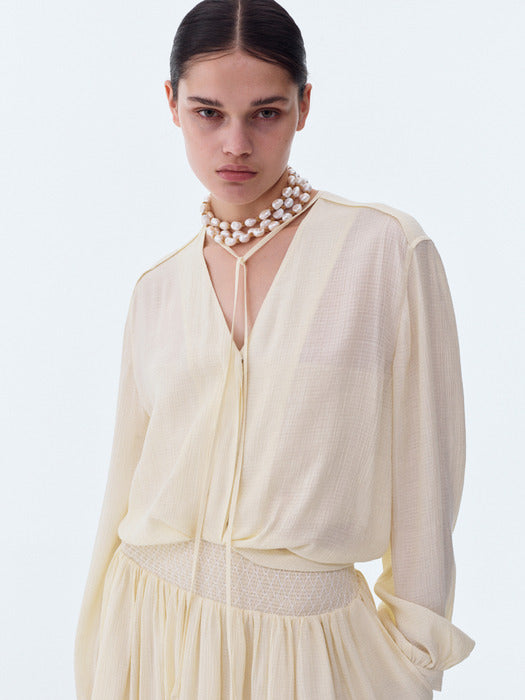 [recto] BOHEMIAN CORSICA OVER DRESS (LEMON YELLOW)