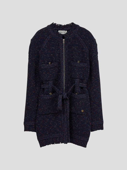 [recto] TARA CRUISE RECYCLE COTTON KNIT ZIP ONE-PIECE (VINTAGE NAVY)