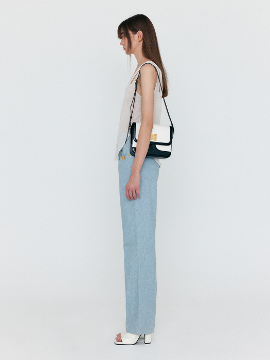 [EENK] Woue Sleeveless Cutout Jersey  T-shirt - Ivory