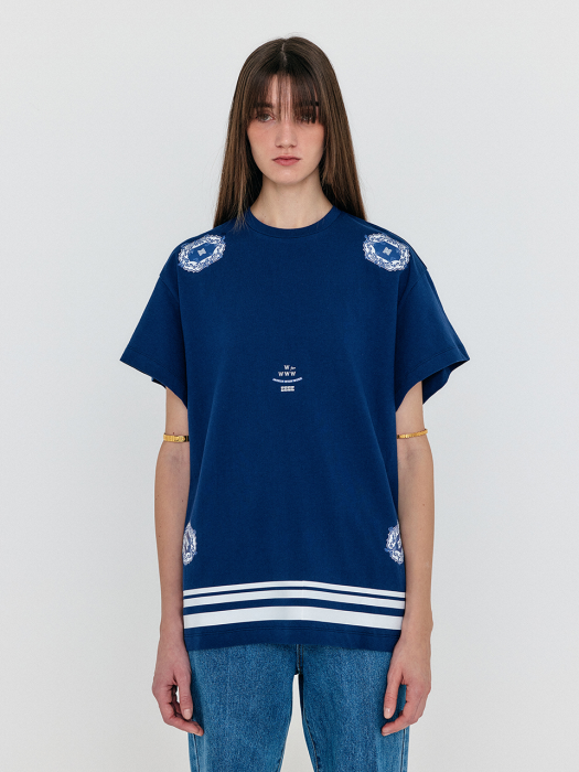 Eenk Wacky Oversized Graphic T-Shirt - Navy