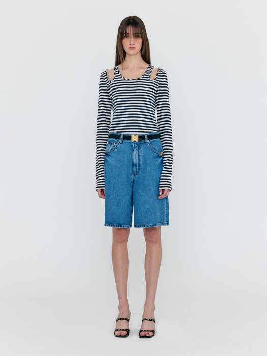 Eenk Weco Denim Biker Shorts - Denim Blue
