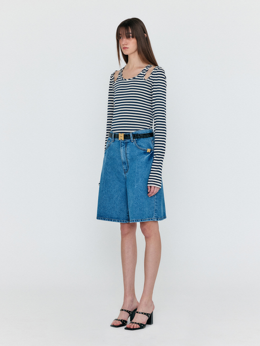 Eenk Weco Denim Biker Shorts - Denim Blue