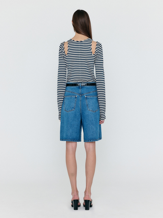 Eenk Weco Denim Biker Shorts - Denim Blue