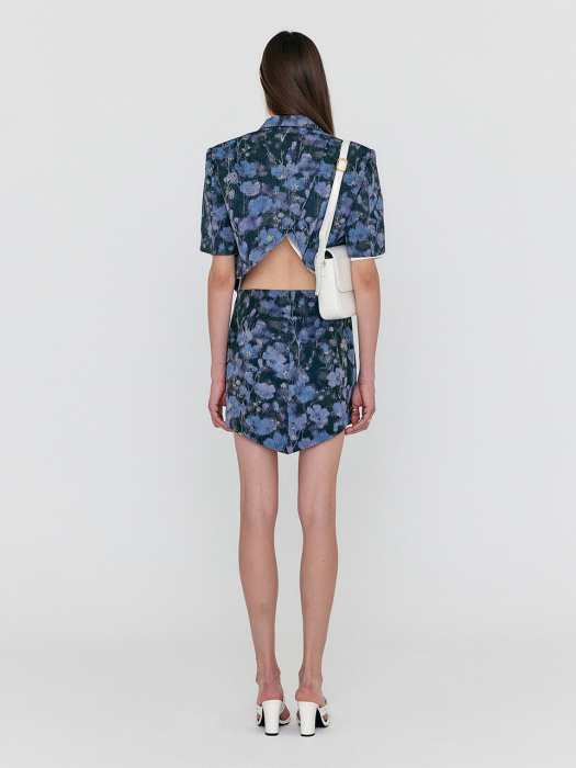 Eenk Wivon Double-Breasted Short Blazer - Purple Multi